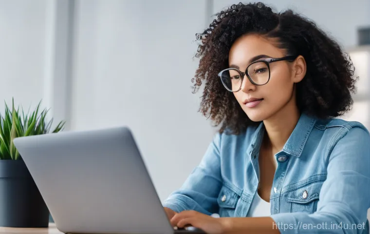 OTT 계정 해킹 사례 - **Prompt:** A diverse individual, dressed in comfortable, everyday clothing, sits at a clean, modern...