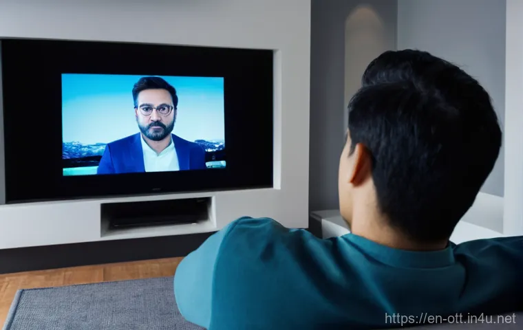 OTT 계정 해킹 사례 - **Prompt:** A close-up shot of a pair of adult hands (gender-neutral) interacting with two devices: ...