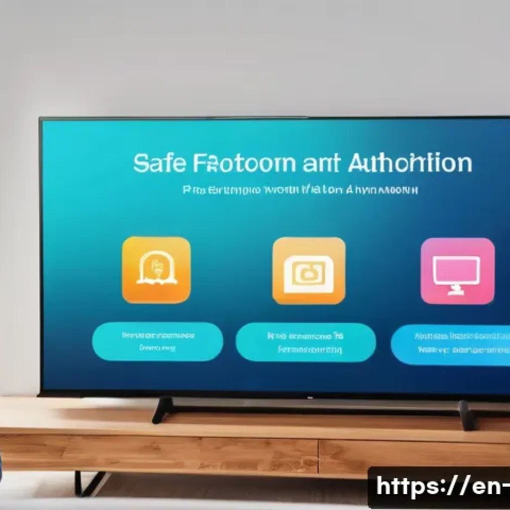 OTT 개인정보 보호 - A modern, sleek home living room scene with a diverse family streaming content on multiple devices—s...